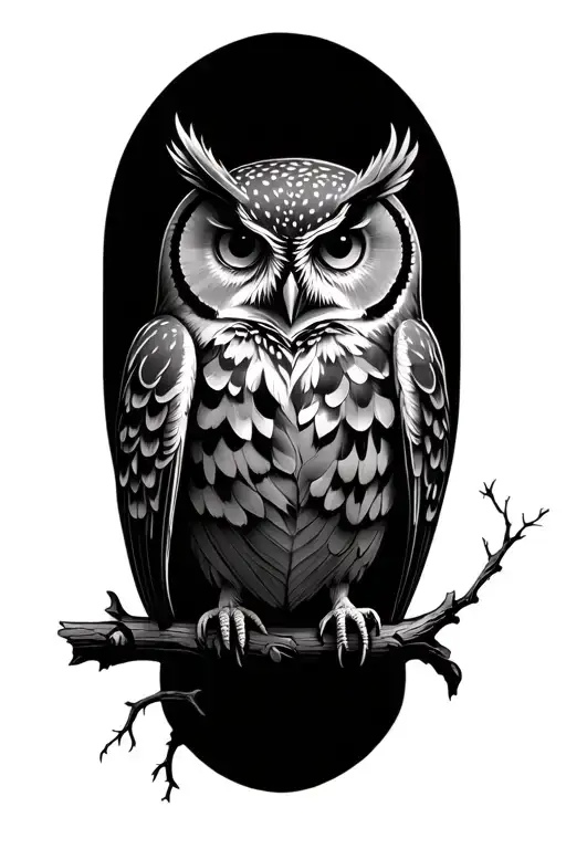 Owl With A Tree