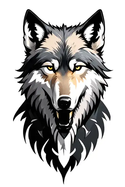 Realistic Body Armor With Wolf