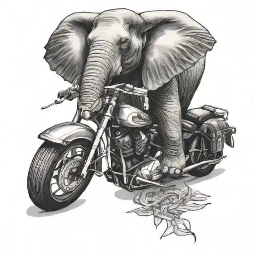 Elephant And Motorcycle