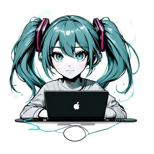 Miku On A Computer