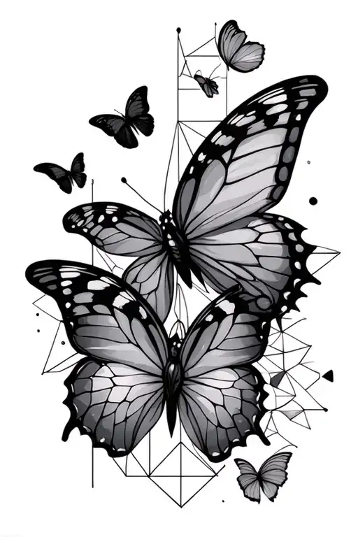 Butterflies And Geometry Patterns