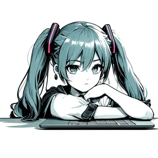 Miku On A Computer
