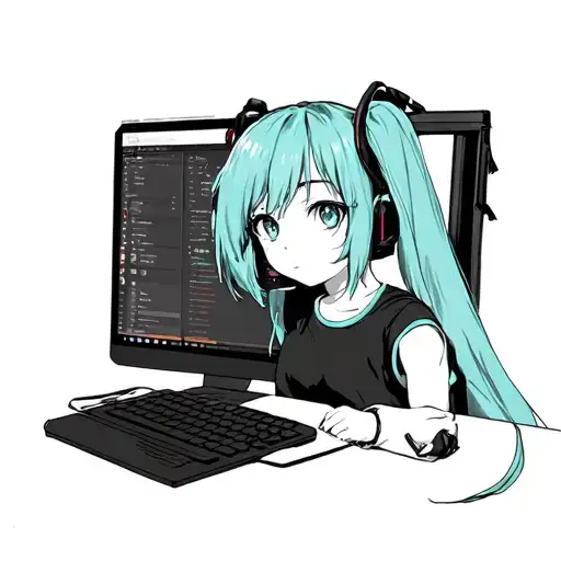 Miku On A Computer