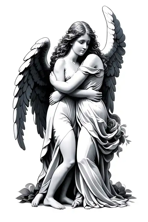 Angels Hugging Each Other