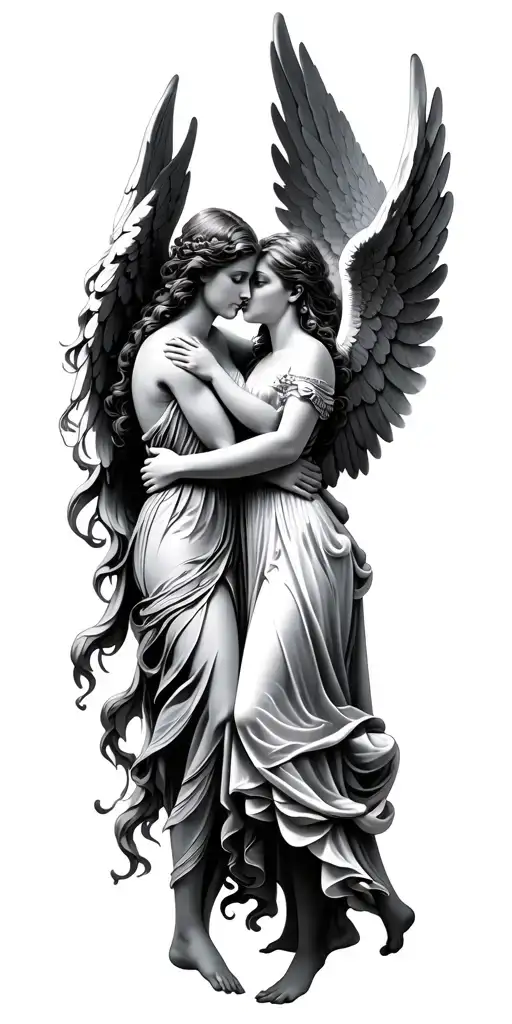 Angels Hugging Each Other