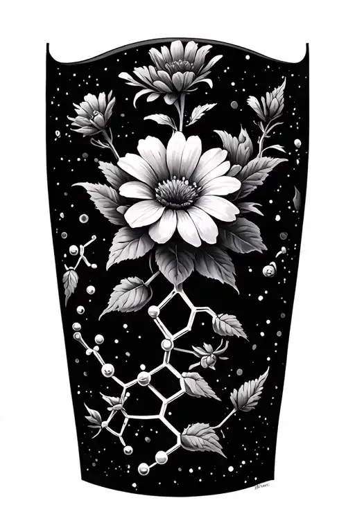 Adrenaline Molecule And Flowers Minimal