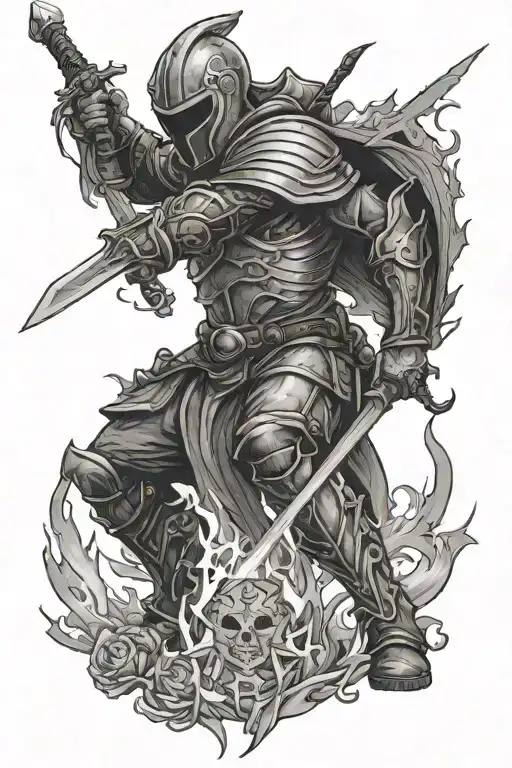 Fire Warrior Wielding A Sword