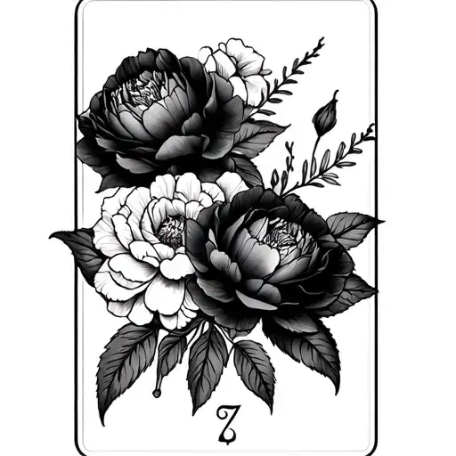 The Lover Tarot Card And Peonies