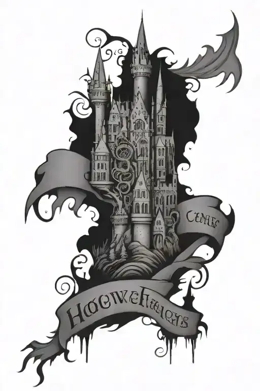Hogwarts Castle Sleeve Surrounding Text