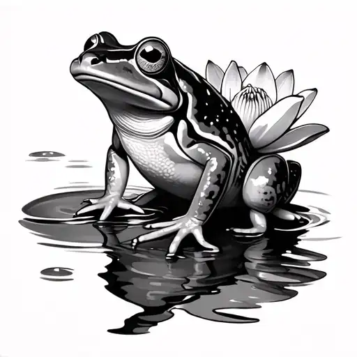Frog And Water Lily