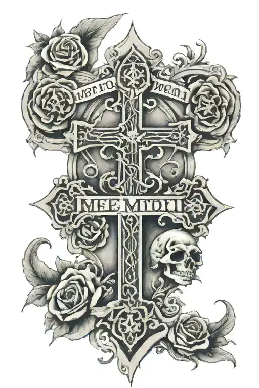 Cross With The Words Memento Mori Inside