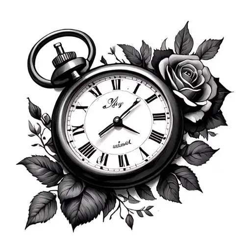 Stopwatch With Roses On Top And Bottom