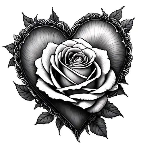 Rose Intertwined Love Heart