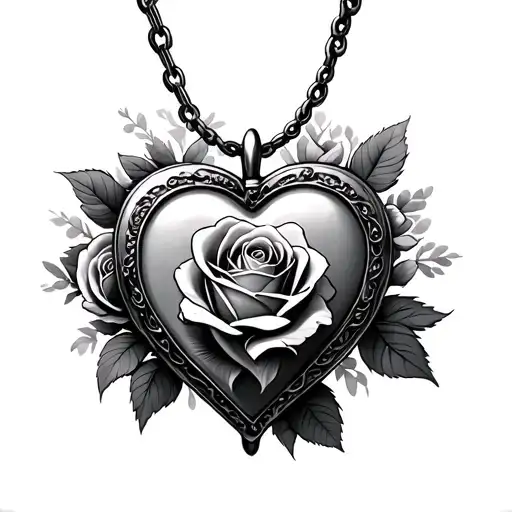 Rose Intertwined Love Heart Shaped Locket