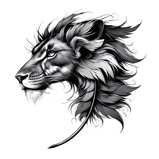 Libra Leo Feather Quill Scrawling