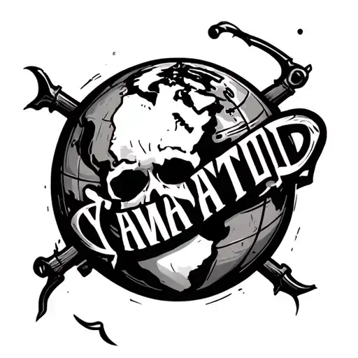 A Globe With A Stealie And The Letters Yamatw