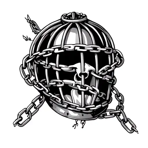 Cage And Chain Wrapped