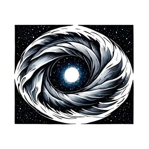 Black And Grey Sleeve Spiral Galaxy Waves