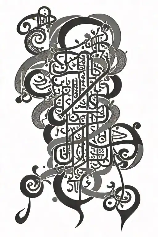 A Beautiful Calligraphy Design Featuring A Line From A Poem By Haidar Baba