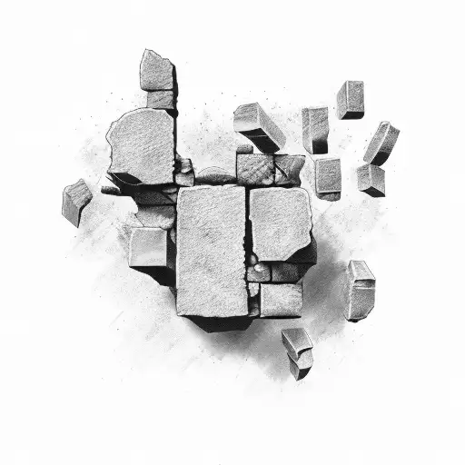 Broken Bricks With Name In The Middle