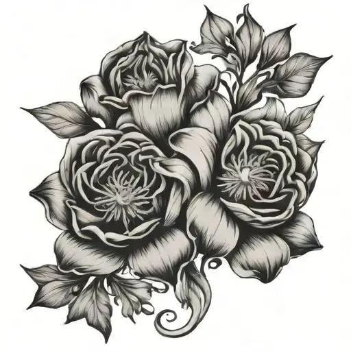 July And March Birth Flowers Intertwined