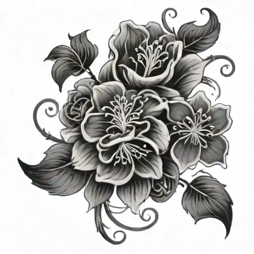 July And March Birth Flowers Intertwined Vines