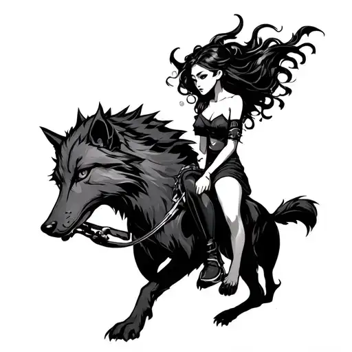 Demon Wolf Girl Riding