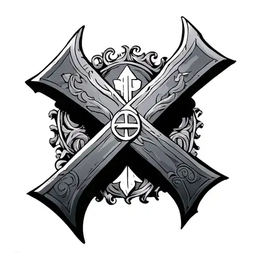 Religious Cross Middle Age Style Knight