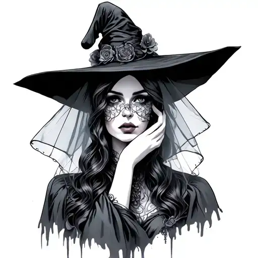 Witchy Lady In Veil