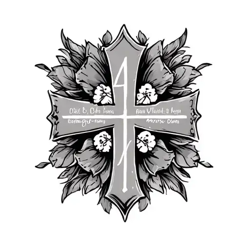 4 Initials 4 Date Of Births Cross Made