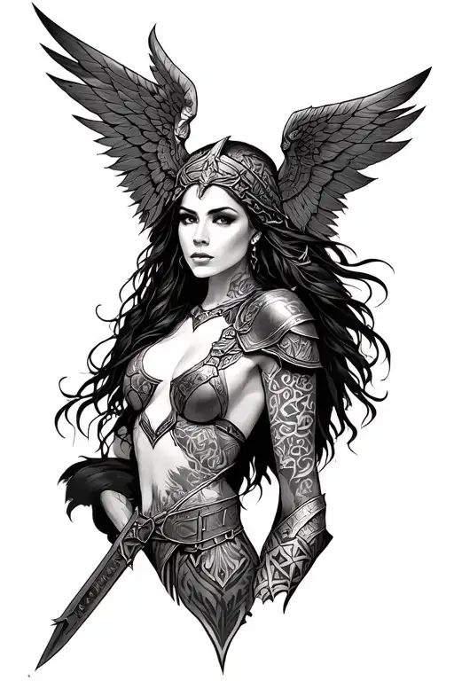 Valkyrie Warrior Woman Full Body