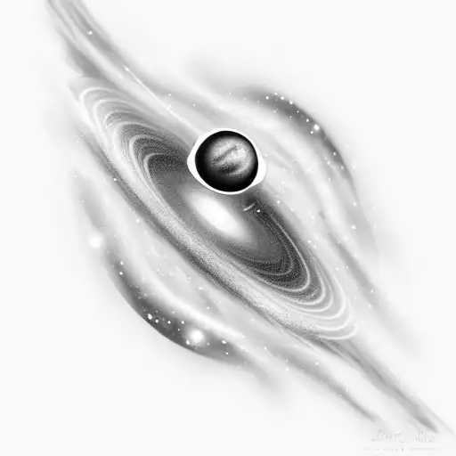 Realistic Galaxy Space Black Hole Eating Star