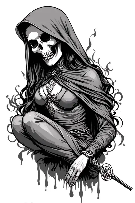 Female Grim Reaper Bound Woman