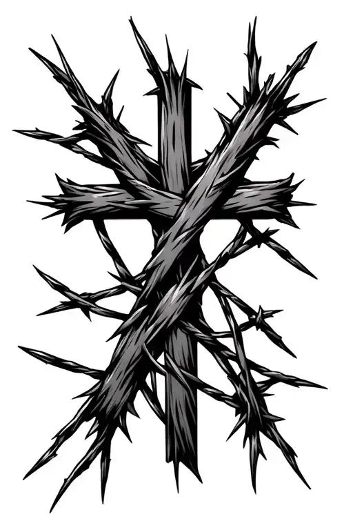 Barbed Wire Cross Made