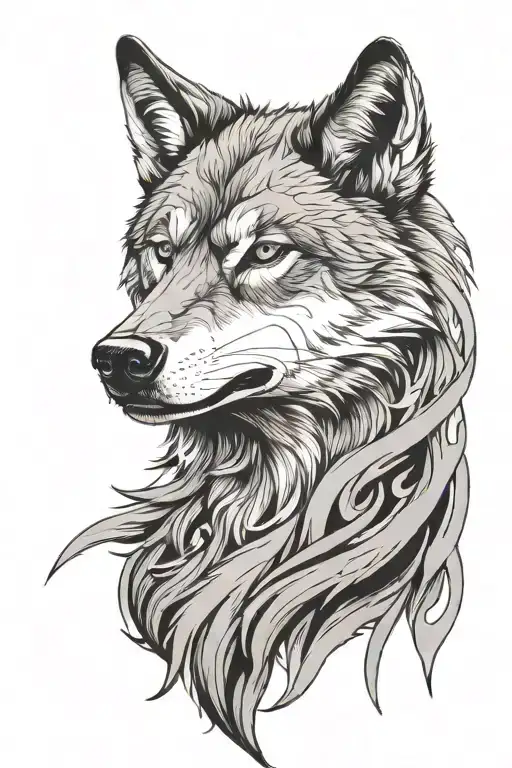 Wolf Head Emerging Representing Imagination