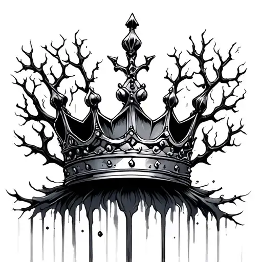 Crown With Branches Reaching Towards