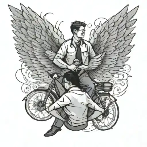 Two Doctors With Wings Cover A Cyclist With Their Wings For Saving His Life