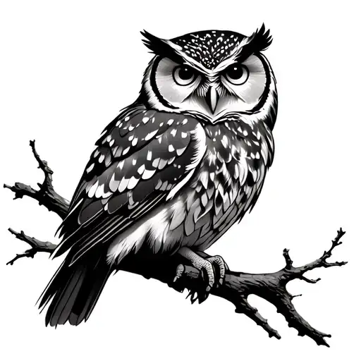 Owl Perched On A Branch