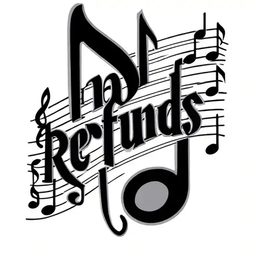 The Words No Refunds With Music Note