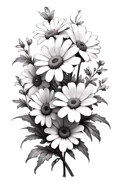 Daisy And Sweet Pea Flowers