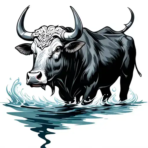 Cetic Bull And Water
