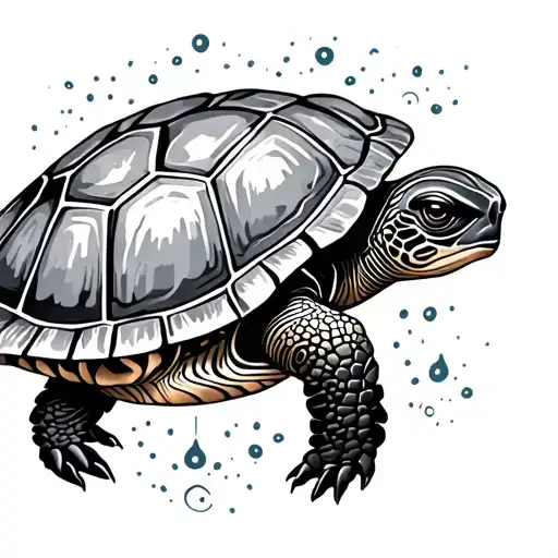 Turtle Tatto That Represents Navigation And Perseverance