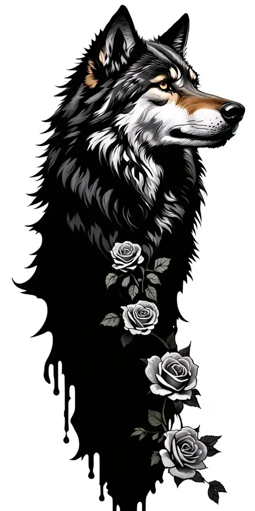 Wolf And Roses