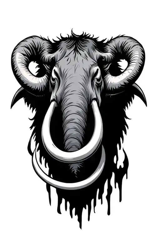 Rotting Black Mammoth Head