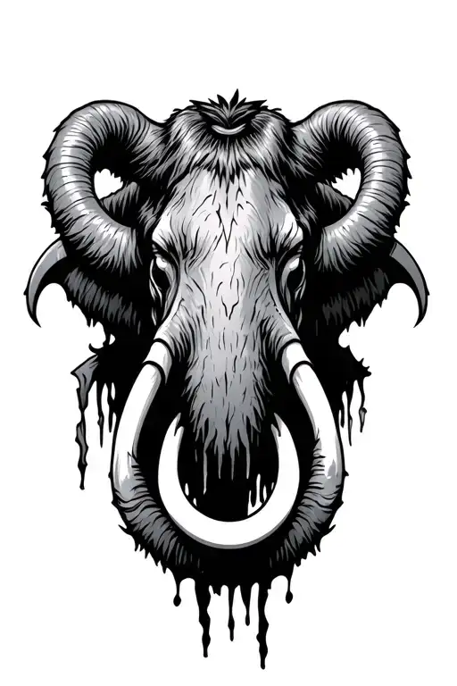 Rotting Black Mammoth Head