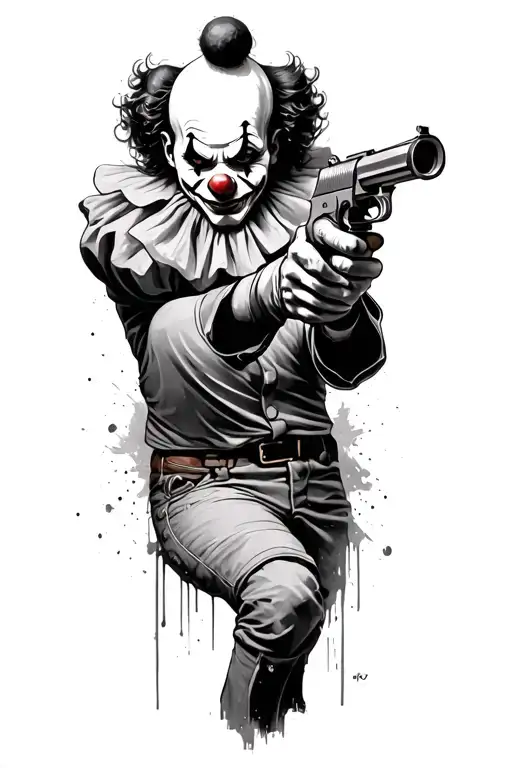 Clown Shooting A Gun