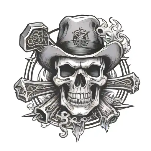 Skull Bbq Texas Smoke Hammer Ingraved With Runes