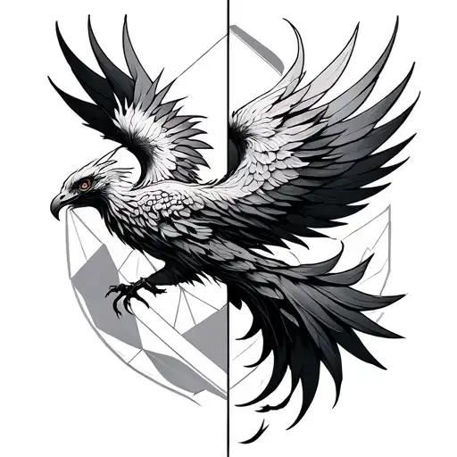 Phoenix And Geo Symteric Shapes