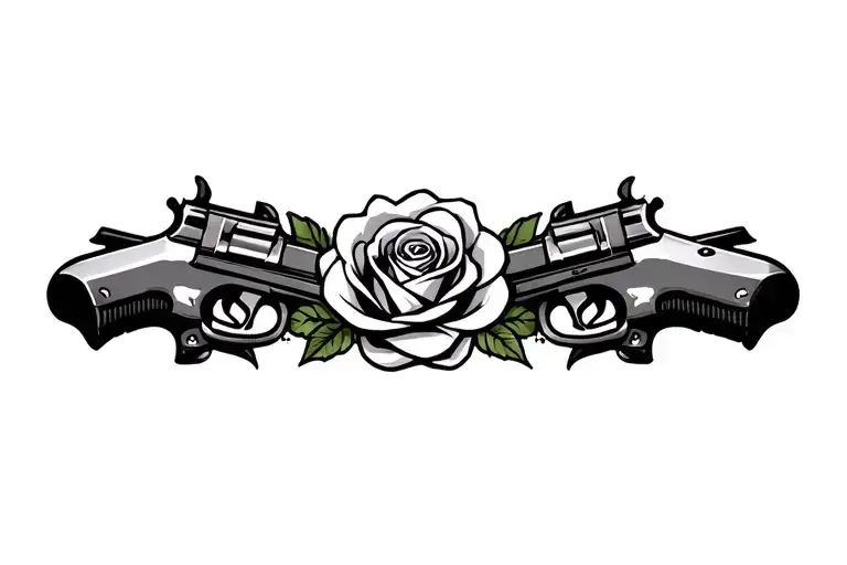 Guns Money Face Rose