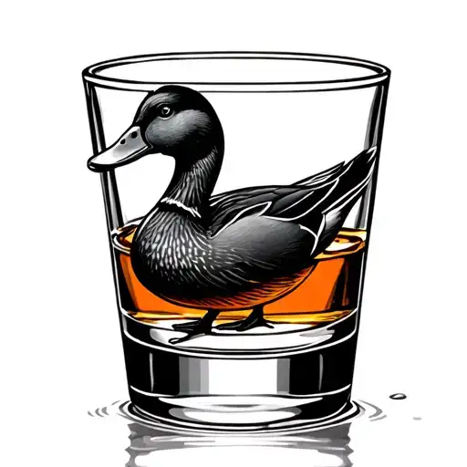 Duck Swiming In Whisky Glass
